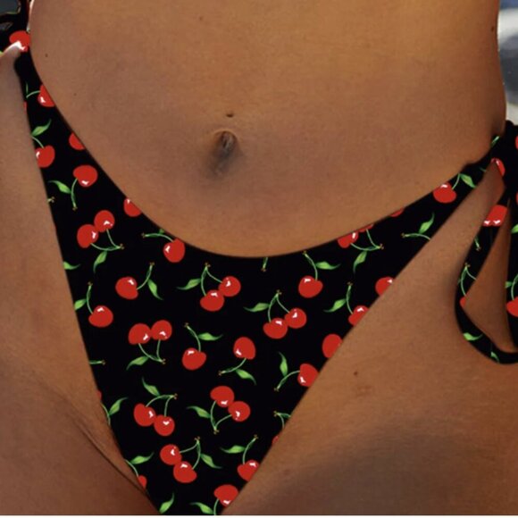 BERLOOK Reversible Cherry Tie Bikini Bottom ONLY 41 - Picture 1 of 13